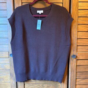 Chocolate Brown LOFT Sweater Vest- XL Petite - NWT